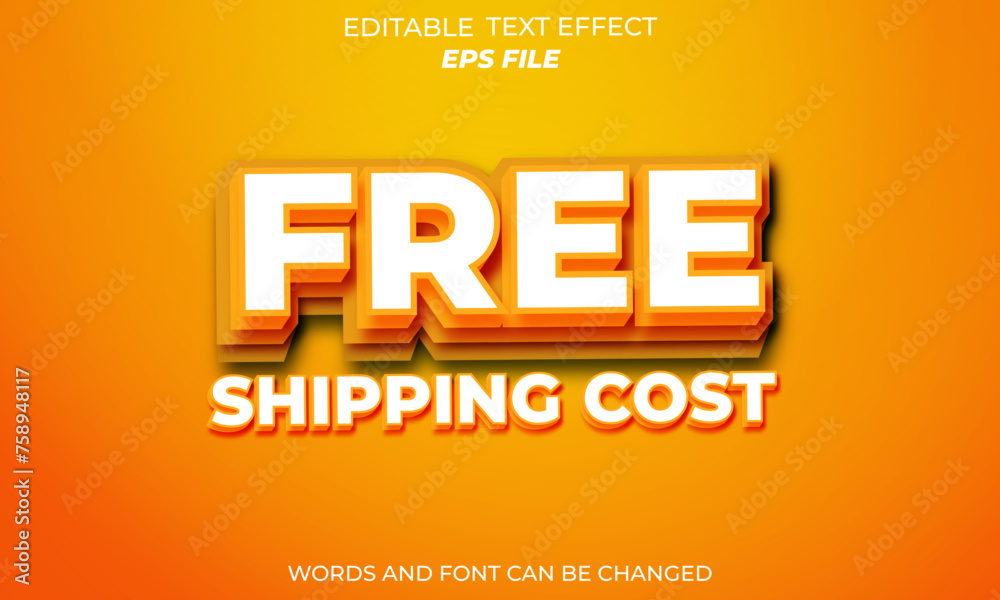 Obraz premium free text effect, font editable, typography, 3d text. vector template