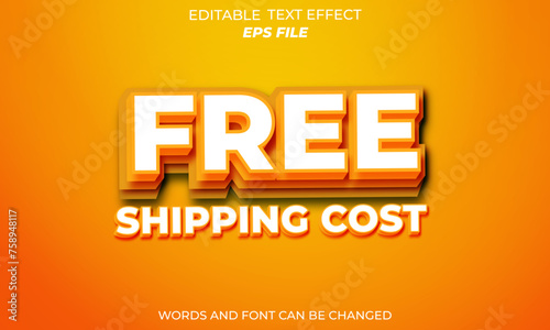 free text effect, font editable, typography, 3d text. vector template