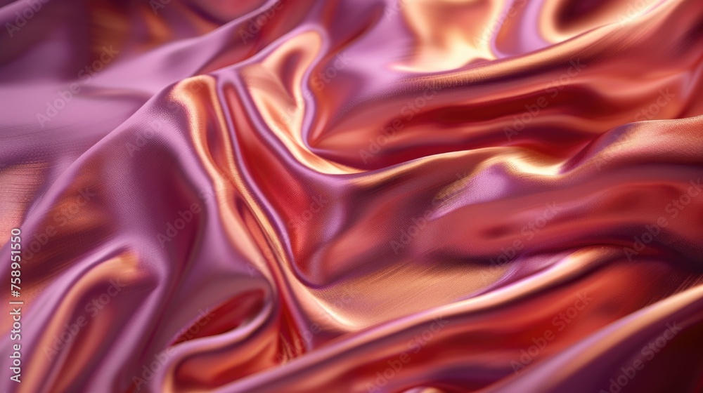 Obraz premium A luxurious sea of silk ripples in waves, with sumptuous folds capturing the dance of light and shadow in rich, satiny hues.