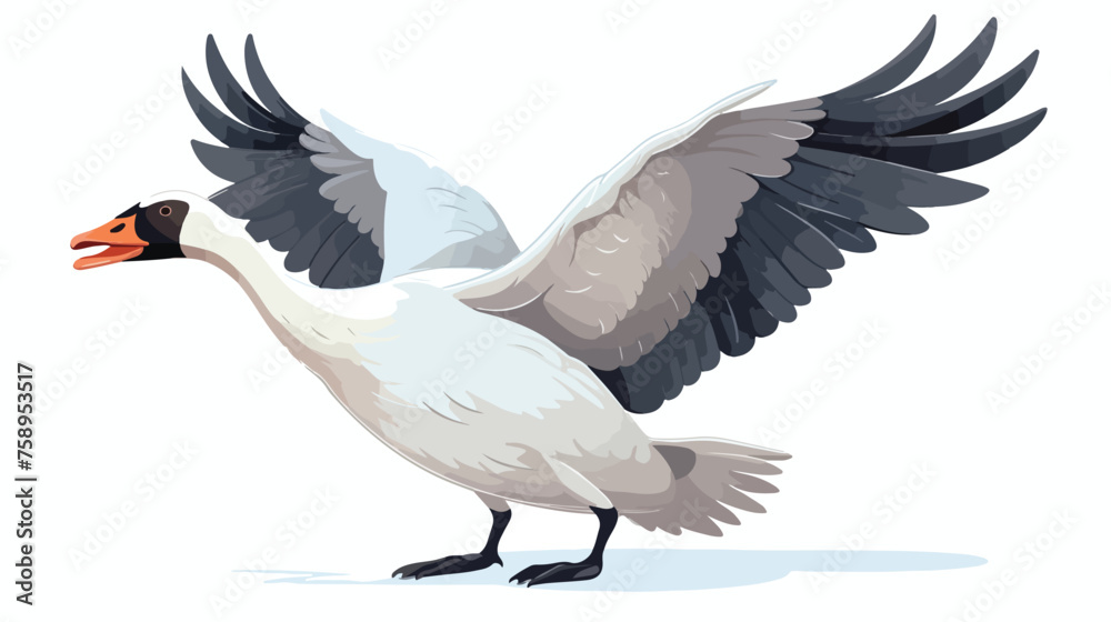 Fototapeta Goose. wings. Bird. Pets. animal. flat  flat vector