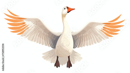 Goose. wings. Bird. Pets. animal. flat  flat vector