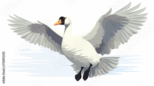Goose. wings. Bird. Pets. animal. flat  flat vector © Noman