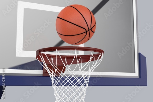 Basketball Backboard and Ball