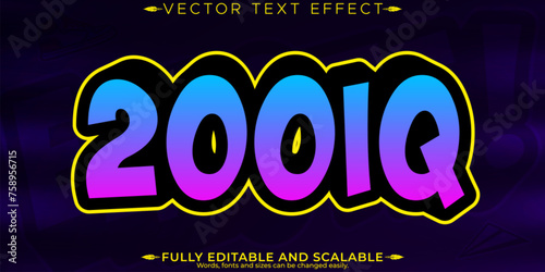 Editable text effect, editable emote icon and trendy customizable font style