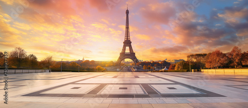 eiffel tower at sunset