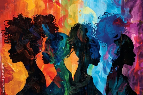 An illustration of diverse silhouettes, representing the wide range and diversity within people's internal spaces. photo