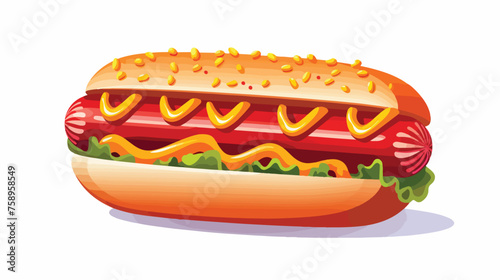 Hot dog hamburger icon vector illustration flat vector
