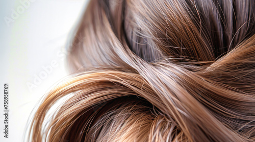 A close-up view of a woman with long hair blowing in the wind  showcasing a hairstyle with proper hair care and styling