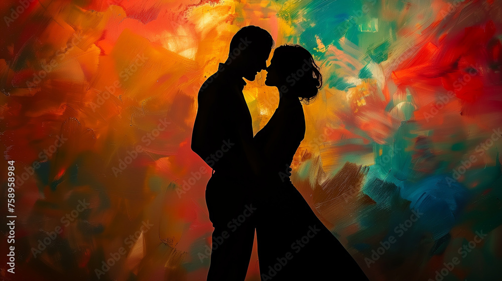  silhouette of couple
