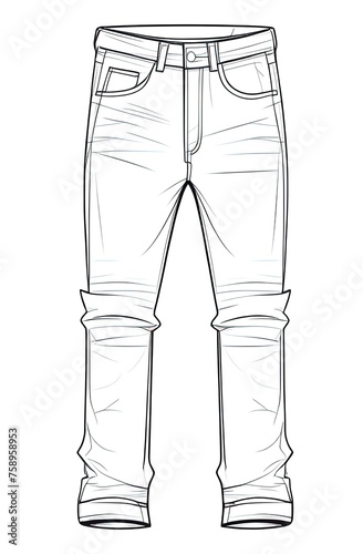 coloring book for sketches jeans sketch .Tech sketch of pants for further product development