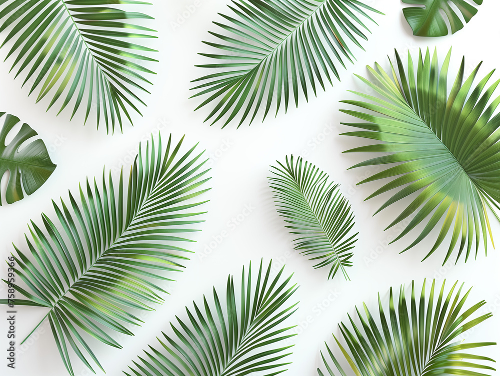 Palm leaf material isolated background,created with Generative AI tecnology.
