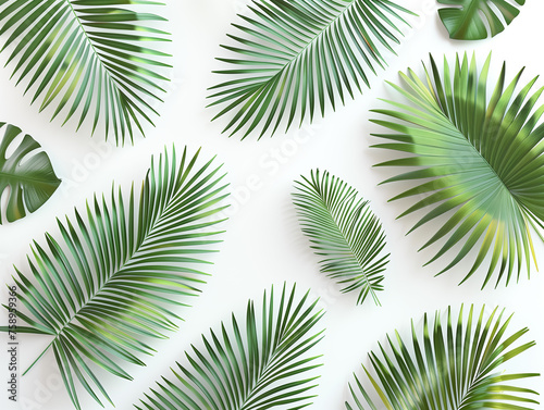 Palm leaf material isolated background,created with Generative AI tecnology.
