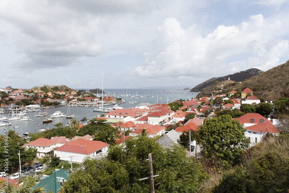 Landscape of Gustavia in Saint Barthelemy