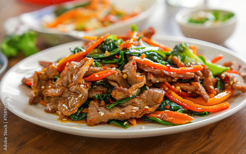 Fried Pork Slices with Chili Pepper,created with Generative AI tecnology. Fried Pork Slices with Chili Pepper,created with Generative AI tecnology.