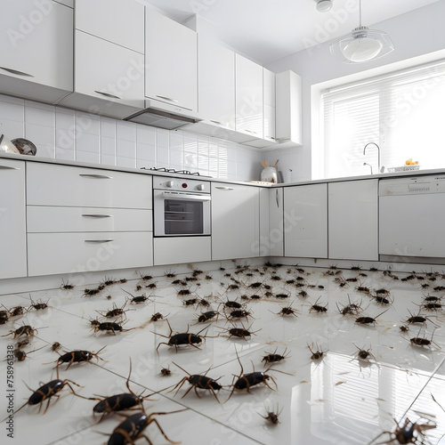 cockroach infestation in a kitchen