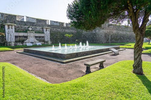 water fountain in the Francisco Borges da Silva garden next to the walls of the São Braz fort in Ponta Delgada-São Miguel-Açores-Portugal.3-3-2024 photo