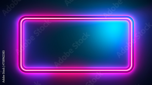 Rectangular neon light with empty copy space for your text