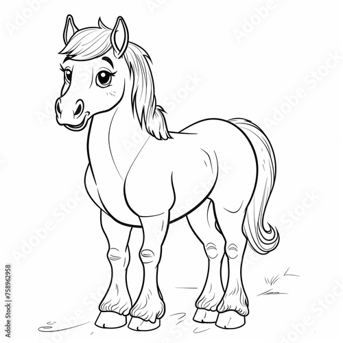 Children s coloring book  horse