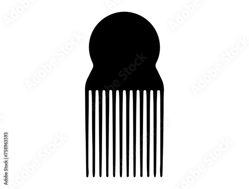 Comb silhouette vector art white background