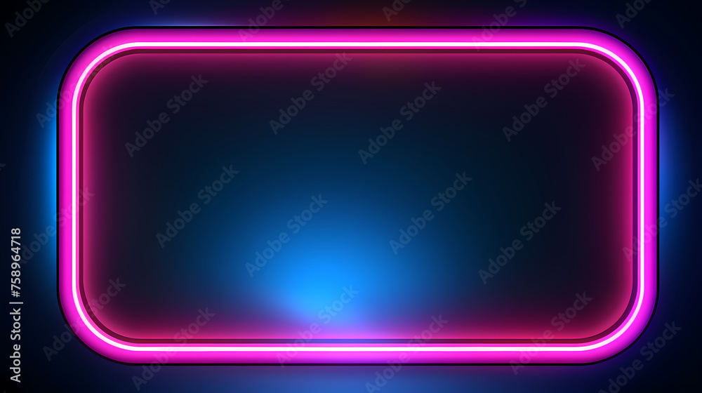Rectangular neon light with empty copy space for your text