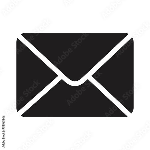 icon mail, message, inbox envelope flat style icon isolated on white background