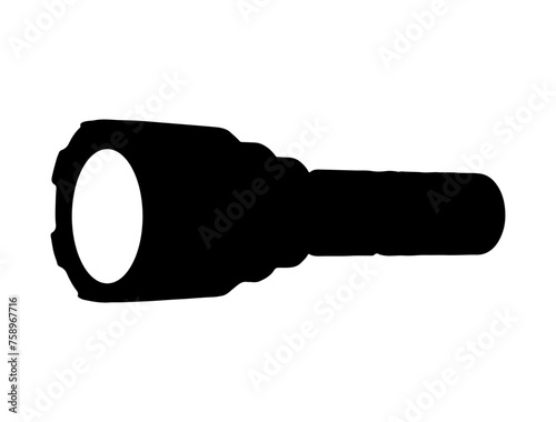 Flashlight Torch silhouette vector art white background