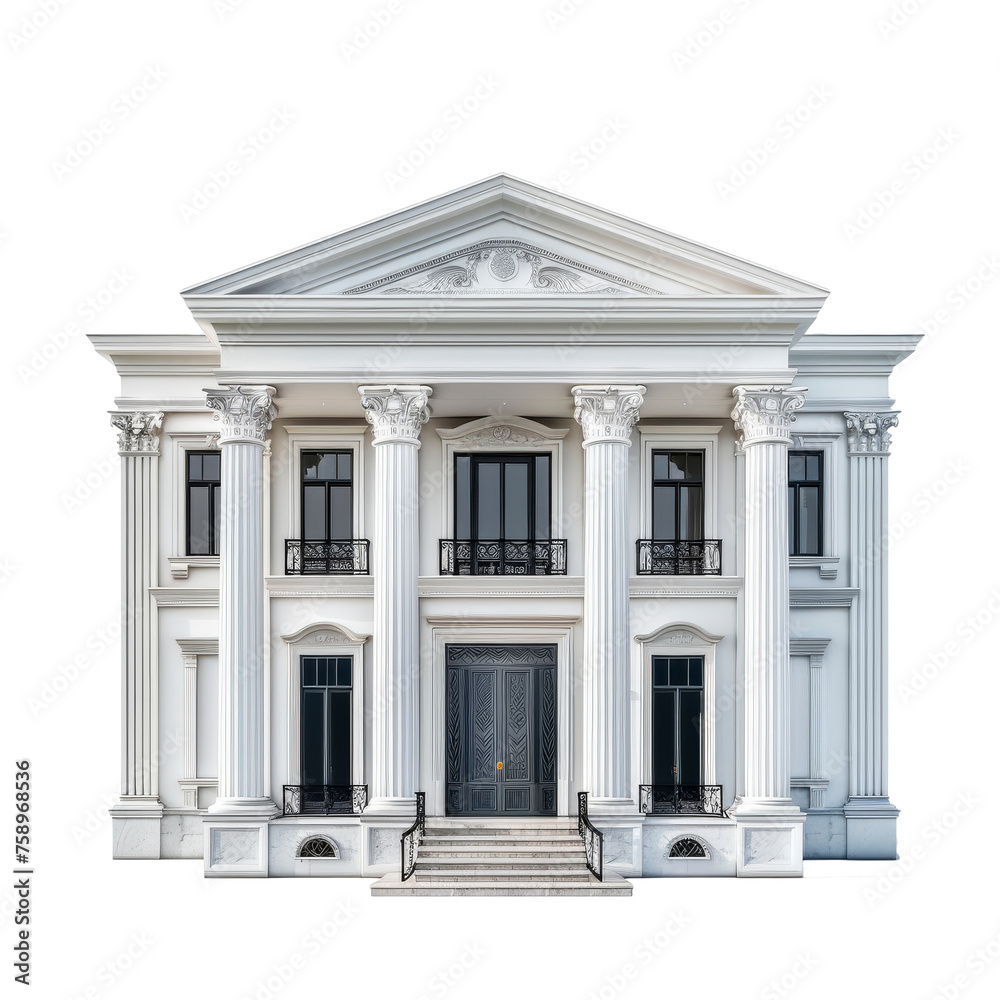 Fototapeta premium Neoclassical home mockup - Cut out, Transparent background
