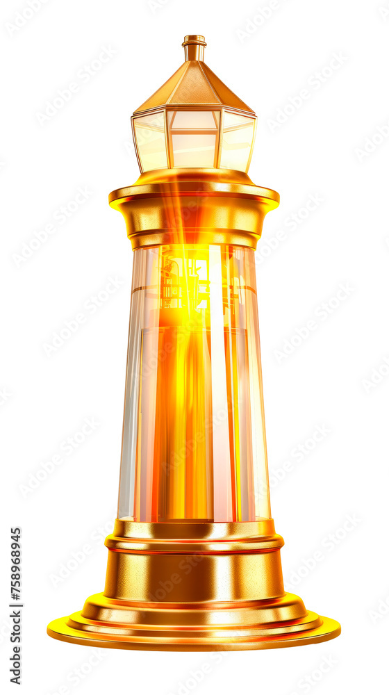 Illuminated Beacon on Top of Pole - Cut out, Transparent background Illuminated Beacon on Top of Pole - Cut out, Transparent background