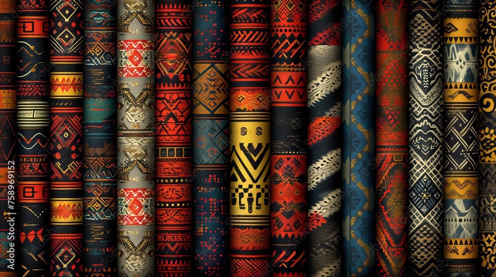 Set of Seamless Patterns Ethnic American Afric Set of Seamless Patterns Ethnic American Afric