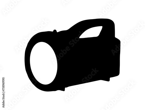 Flashlight Torch silhouette vector art white background