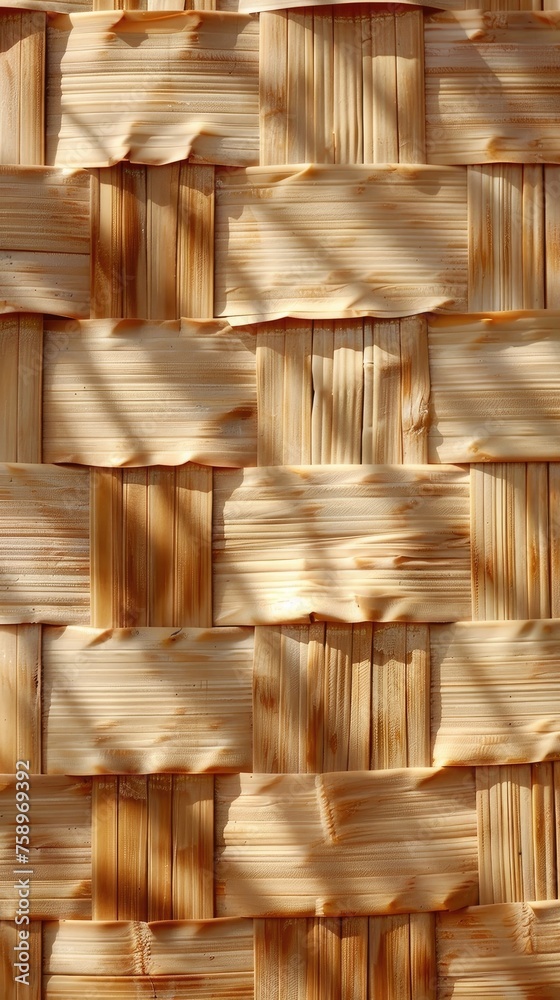 Fototapeta premium A natural woven bamboo texture