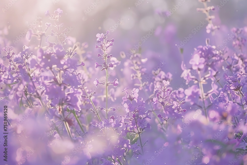 Fototapeta premium A tranquil soft lilac field