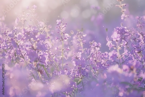 A tranquil soft lilac field