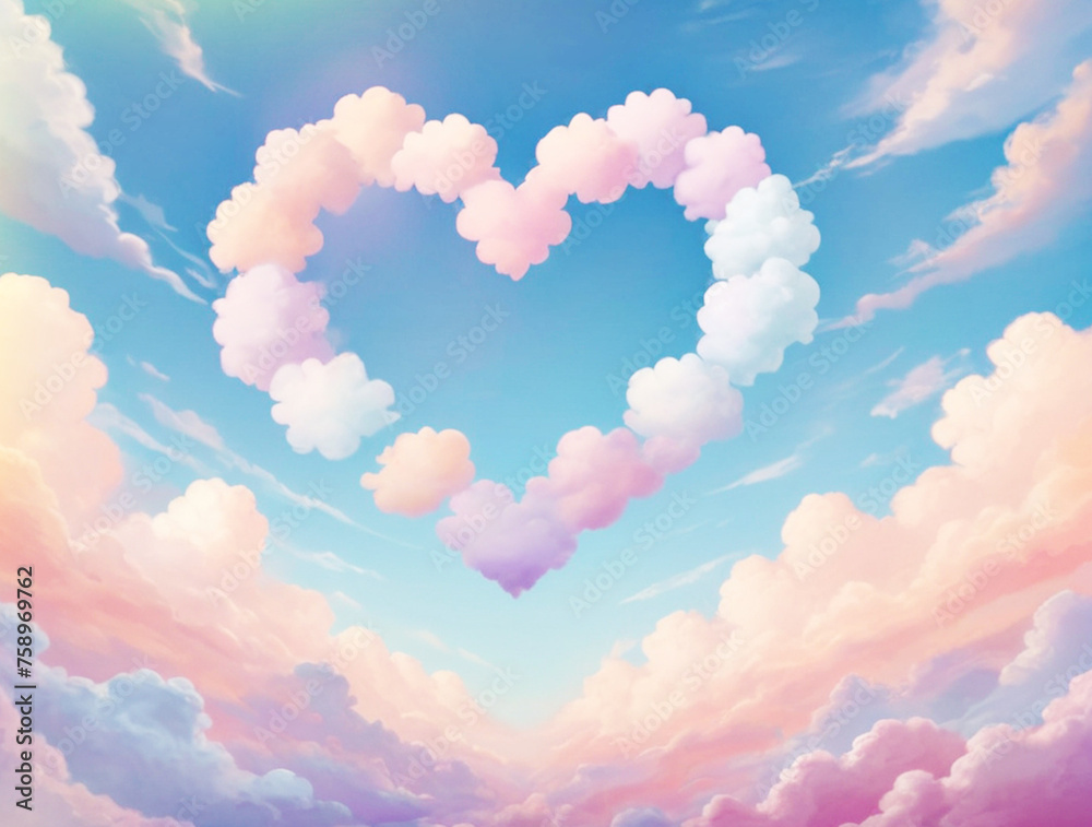 Clouds in the sky in the shape of white and pink hearts, love concept Valentine's day heart, sky, blue, nature, clouds, love, background, shape, love, outdoor, weather, day, romantic. Clouds in the sky in the shape of white and pink hearts, love concept Valentine's day heart, sky, blue, nature, clouds, love, background, shape, love, outdoor, weather, day, romantic.