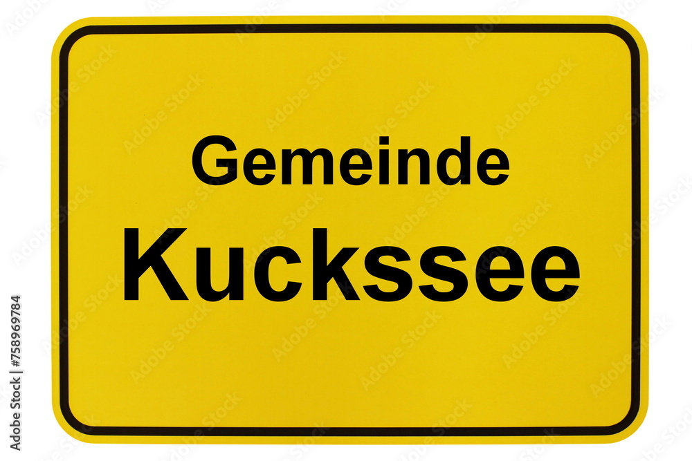 Illustration eines Ortsschildes der Gemeinde Kuckssee in Mecklenburg-Vorpommern Illustration eines Ortsschildes der Gemeinde Kuckssee in Mecklenburg-Vorpommern