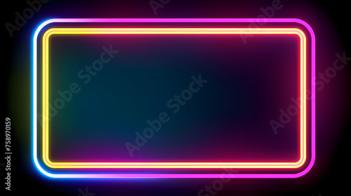 Color neon banner frame graphic