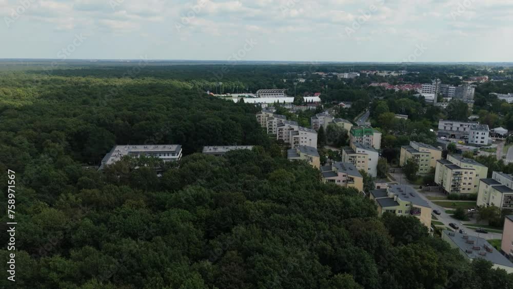 Beautiful Landscape Stadium Forest Pulawy Aerial View Poland Beautiful Landscape Stadium Forest Pulawy Aerial View Poland