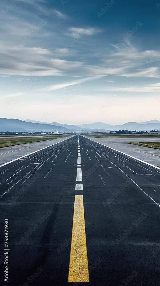 Fototapeta premium Beautiful View of the Airport Runway