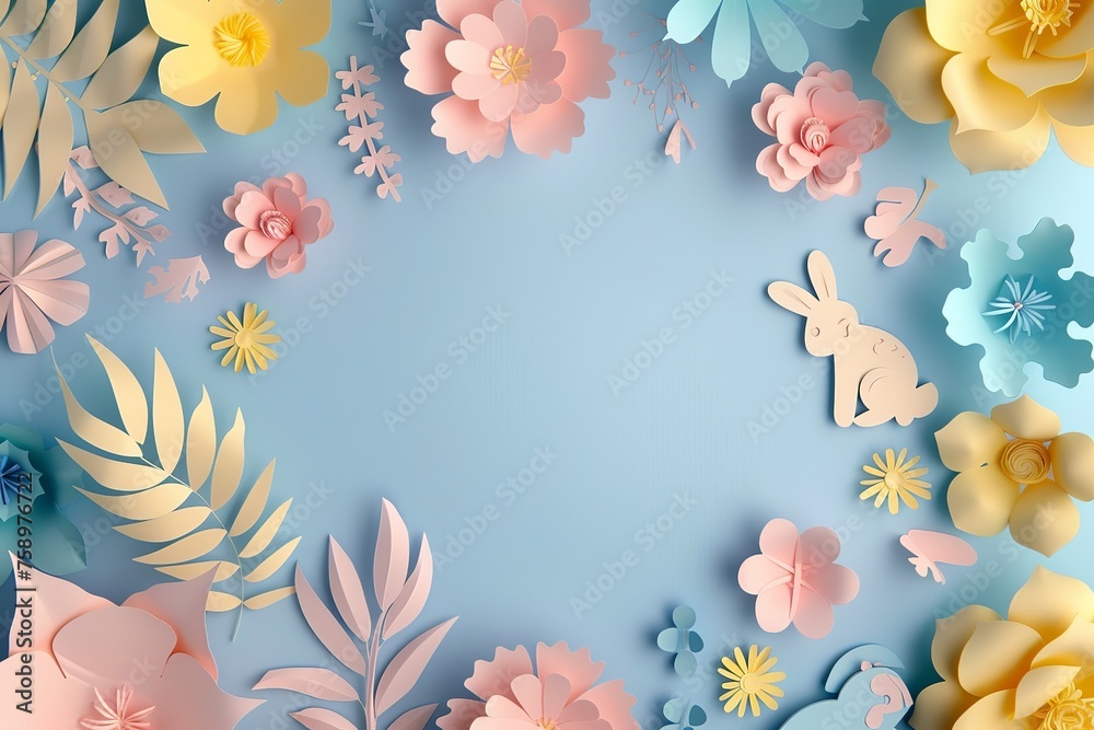 Paper cut Easter themed background 
