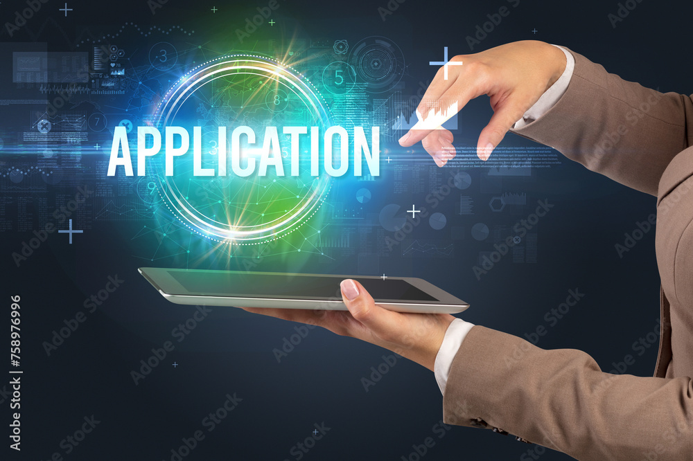 Close-up of a touchscreen, new tech concept