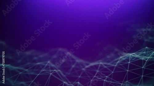 Digital grid plexus wave. Abstract technology background. Network connection and structure. photo