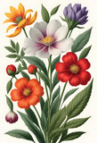 vector vintage floral art print