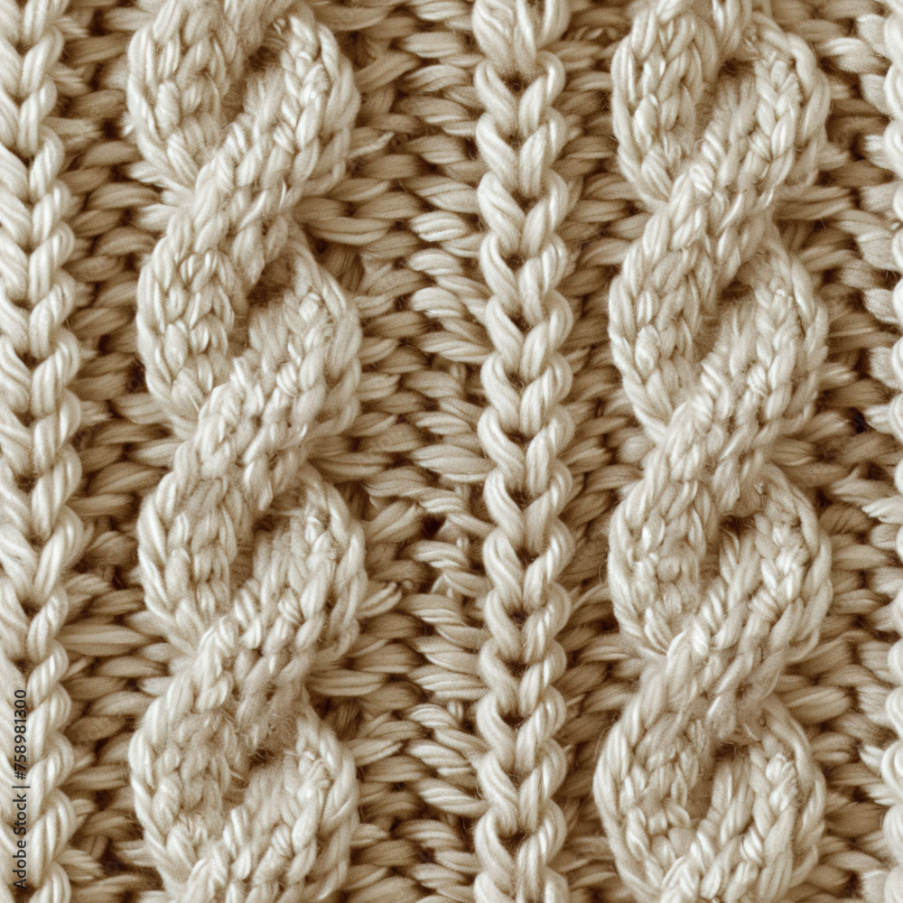 Seamless knitted background, beige tone