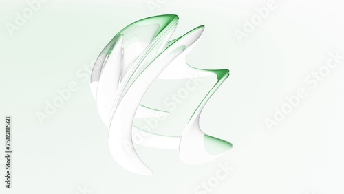 moderne geschmeidige weiß grüne abstrakte Figur, Design, Hintergrund, Geometrie, Wirbel, Kurven, hellgrün 