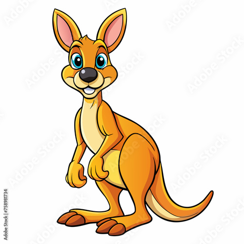 kangaroo  wallaby  wallaroo  mascot  pet  cartoon  pretty  cute  draw  art  wildlife  character  vector  illustration