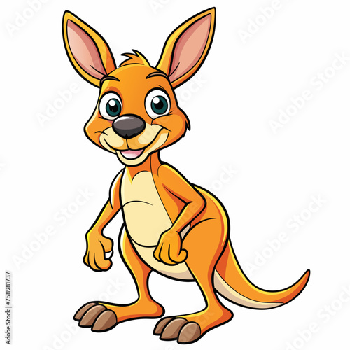 kangaroo, wallaby, wallaroo, mascot, pet, cartoon, pretty, cute, draw, art, wildlife, character, vector, illustration