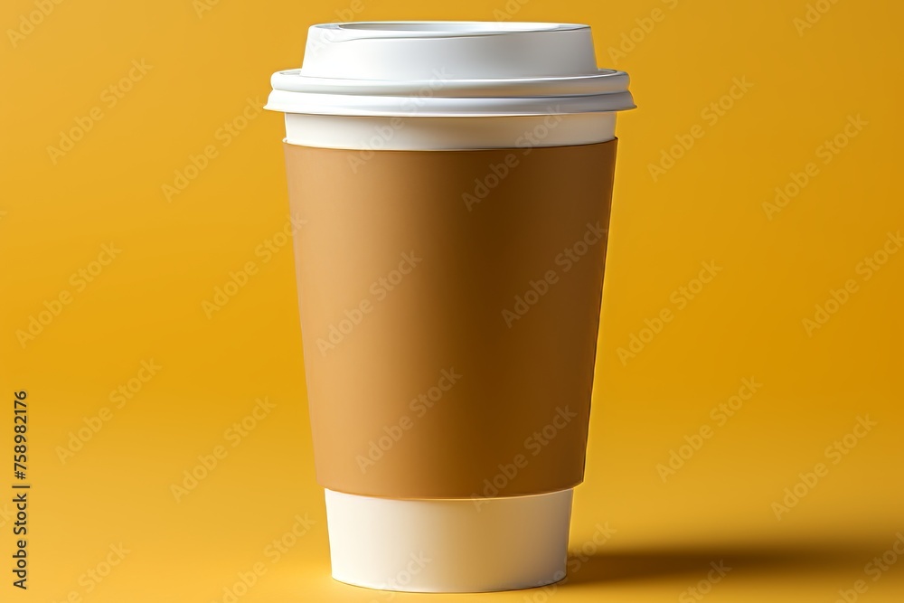 A close up shot of a disposable coffee cup without a logo in hand. A close up shot of a disposable coffee cup without a logo in hand.