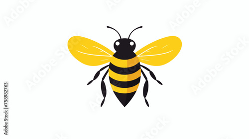 illustration of bee logo vector download  flat vector