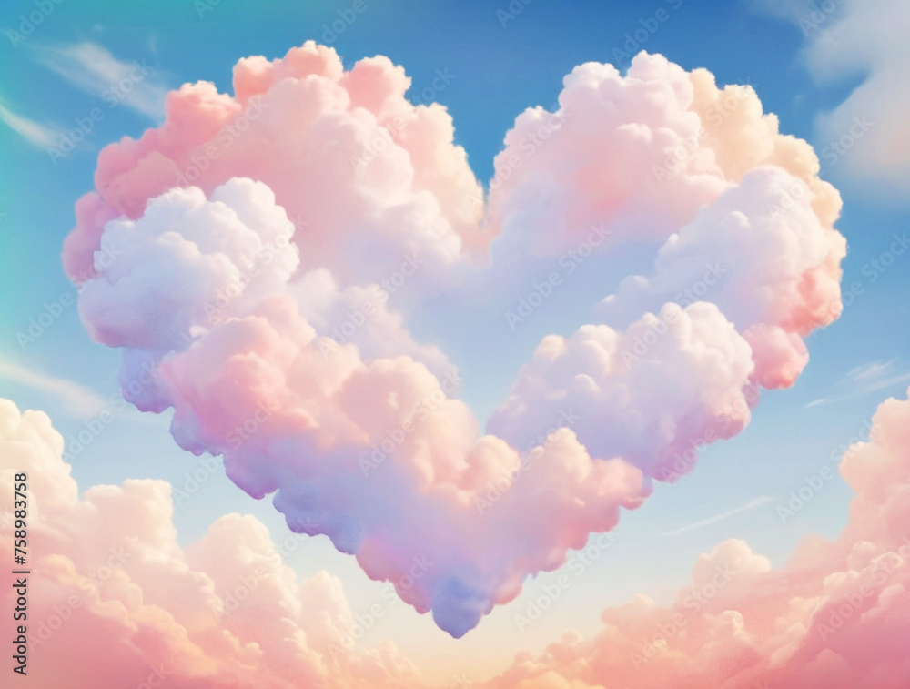 Clouds in the sky in the shape of white and pink hearts, love concept Valentine's day heart, sky, blue, nature, clouds, love, background, shape, love, outdoor, weather, day, romantic. Clouds in the sky in the shape of white and pink hearts, love concept Valentine's day heart, sky, blue, nature, clouds, love, background, shape, love, outdoor, weather, day, romantic.