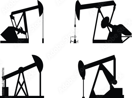 Cleanly drawn minimal pump jacks.
